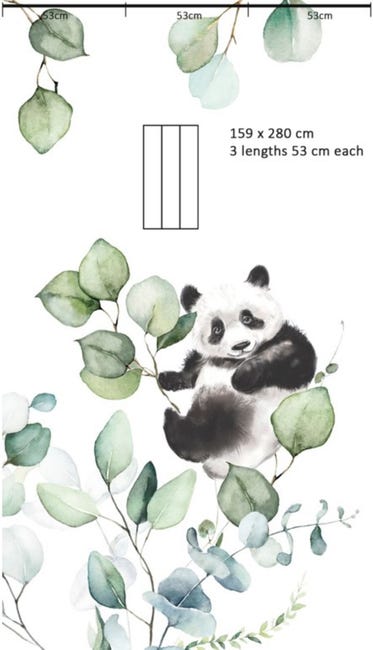 Tapeta panoramiczna dziecięca Panda Midi 159 x 280 cm