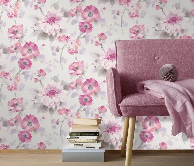 Tapeta w kwiaty Flower różowa winylowa na flizelinie