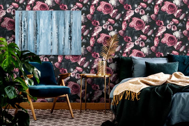 Tapeta w kwiaty Newfiori różowa winylowa na flizelinie