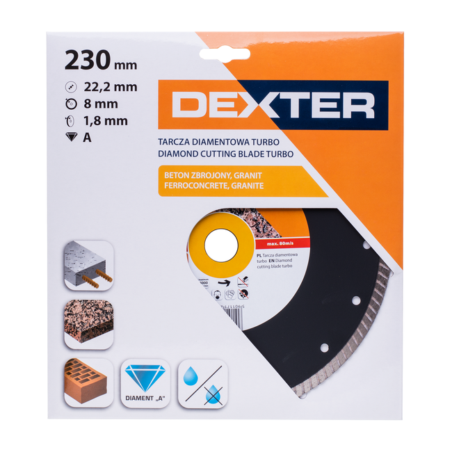 Tarcza diamentowa  230 x 22.3 mm TURBO DEXTER
