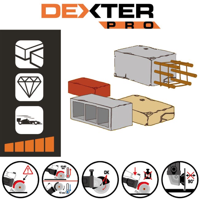 Tarcza diamentowa SEGMENTOWA DO BETONU 125 x 1.8 x 22.2 mm DEXTER PRO