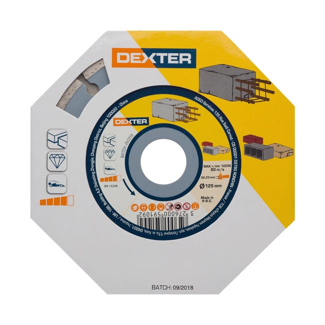 Tarcza diamentowa SEGMENTOWA DO BETONU 125 x 2.1 x 22.2 mm DEXTER