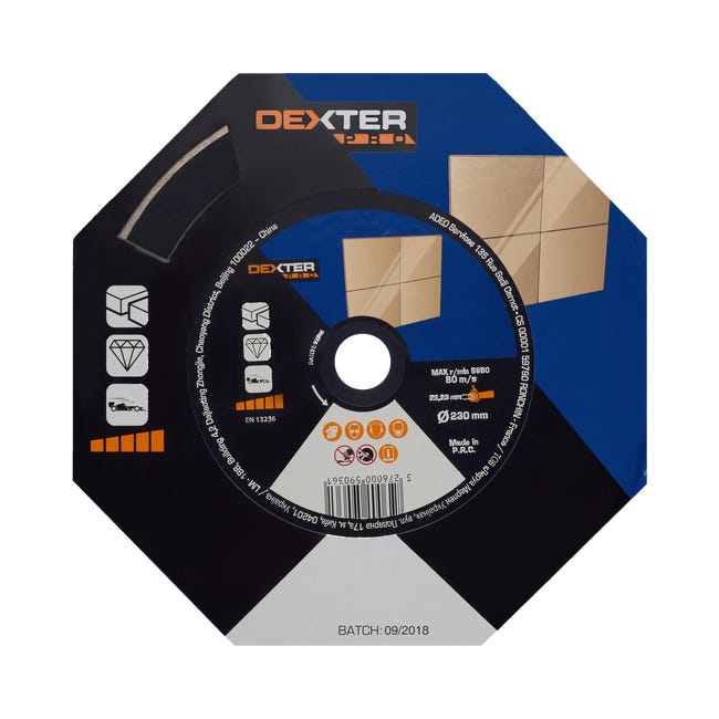 Tarcza diamentowa pełna DO CERAMIKI 230 x 2.2 x 22.2 mm DEXTER PRO