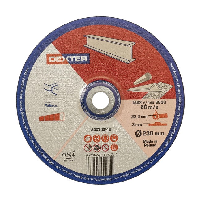 Tarcza do cięcia 42 230 x 3.0 x 22.23 mm STAL/INOX DEXTER