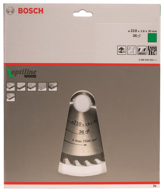 Tarcza do cięcia drewna Optiline Wood 210X30 mm 36T BOSCH