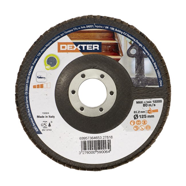 Tarcza listkowa P40 125 x 22.2 mm DEXTER
