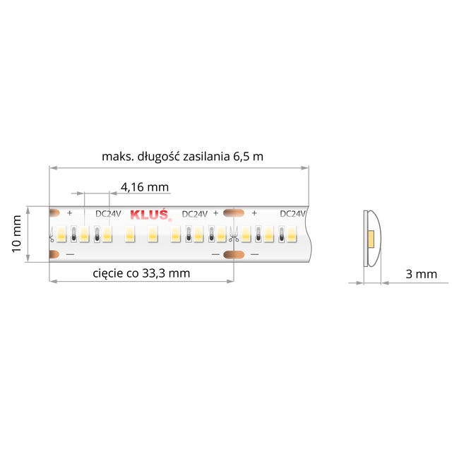 Taśma LED 36 W 4462 lm Neutralna biel IP65 2,5 m Kluś