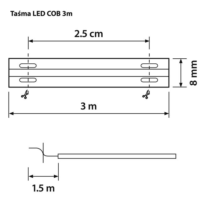 Taśma LED zestaw neutralna biel IP20 3 m Activejet