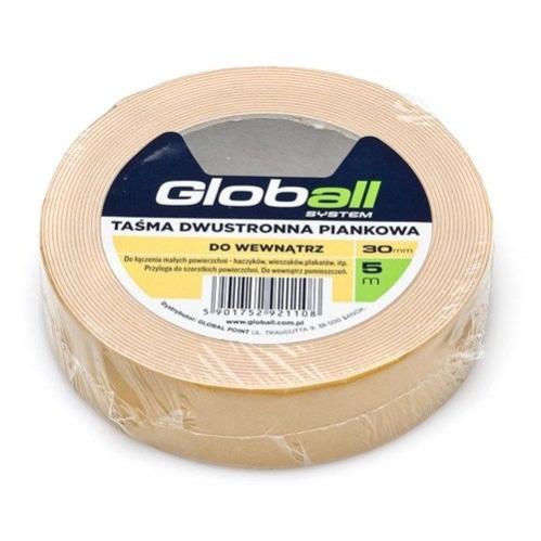Taśma dwustronna piankowa 5 m x 30 mm GLOBALL