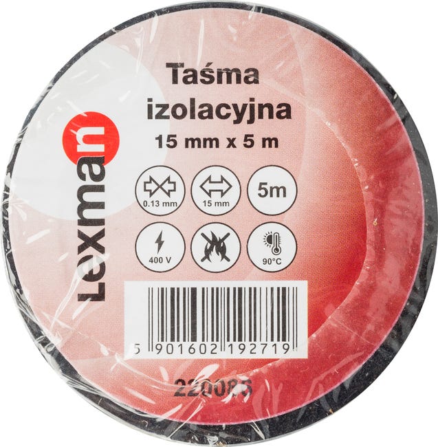 Taśma izolacyjna 15 mm X 5 m czarna 220086 LEXMAN