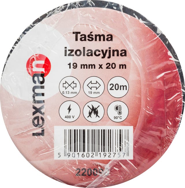 Taśma izolacyjna 19 mm x 20 m czarna F619222 LEXMAN