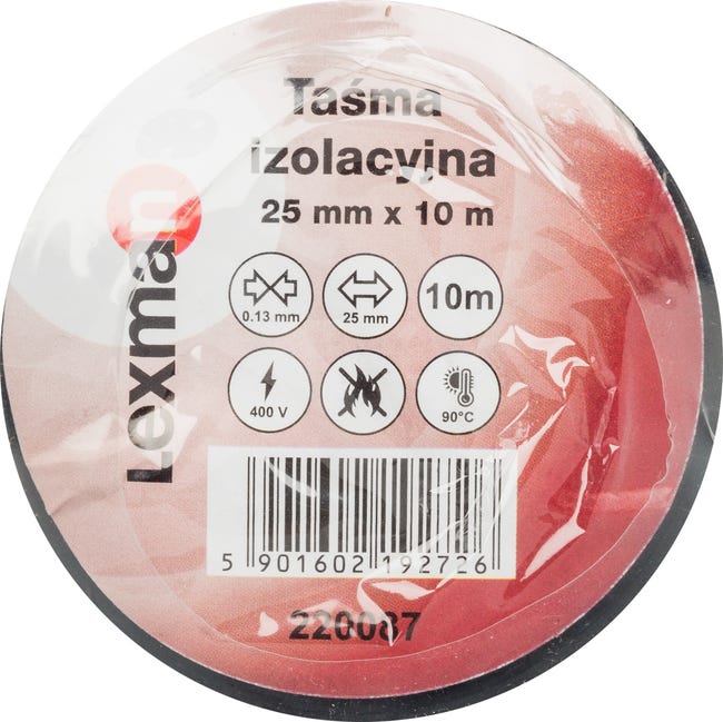Taśma izolacyjna 25 mm x 10 m czarna F625122 LEXMAN