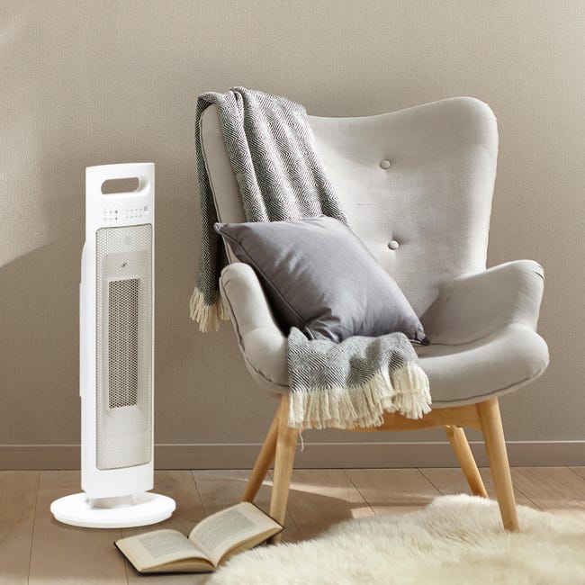 Termowentylator ceramiczny kolumnowy 2500W Biały EQUATION