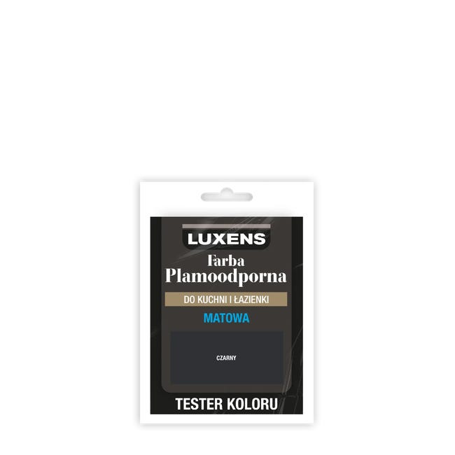 Tester farby Luxens Plamoodporna do kuchni i łazienki Black 25 ml