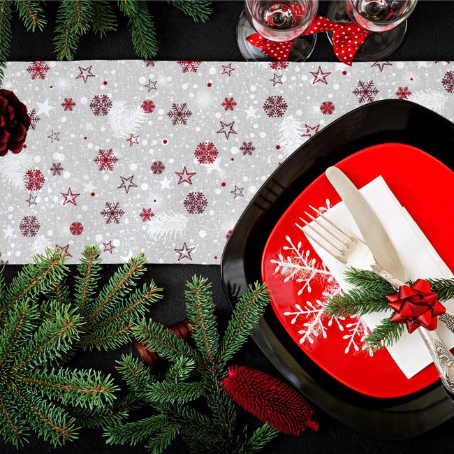 Tkanina świąteczna na mb Christmas Snowy biała szer. 145 cm