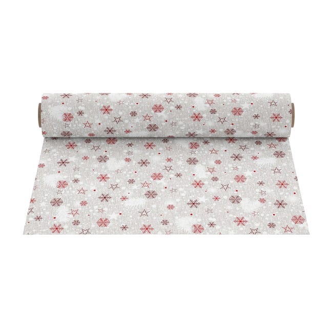 Tkanina świąteczna na mb Christmas Snowy biała szer. 145 cm