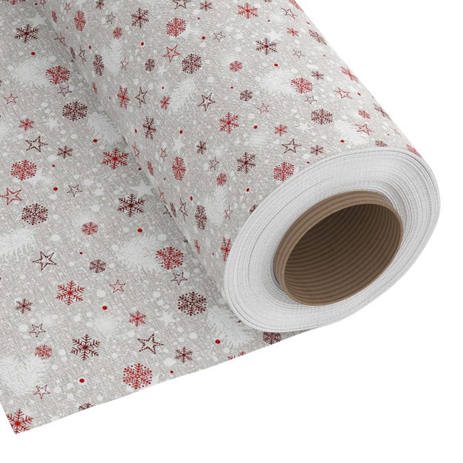 Tkanina świąteczna na mb Christmas Snowy biała szer. 145 cm