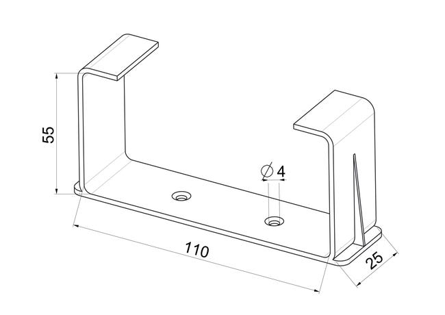 Uchwyt do kanału wentylacyjnego PŁASKI 55 x 110 mm EQUATION