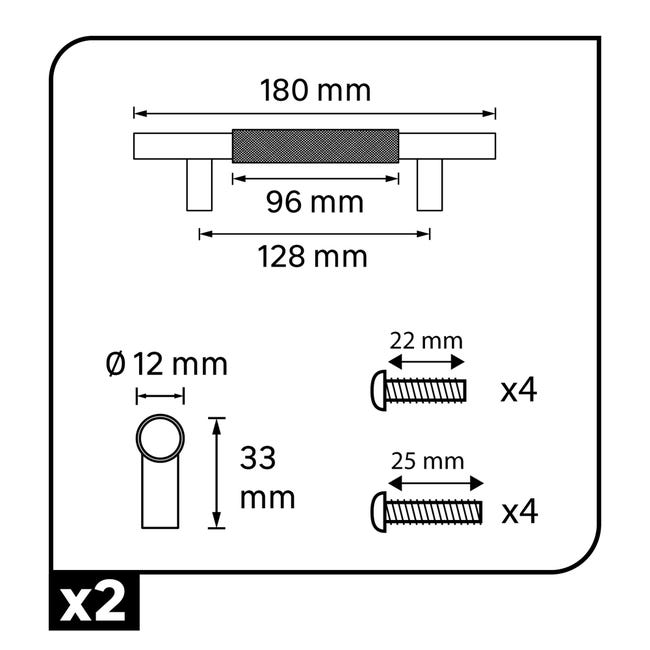 Uchwyt meblowy Axcel 128 mm czarny 2 szt. Inspire