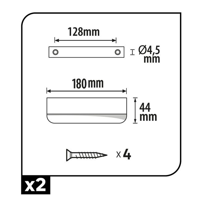 Uchwyt meblowy Oslo 128 mm biały 2 szt. Inspire