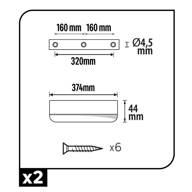Uchwyt meblowy Oslo 320 mm złoty 2 szt. Inspire