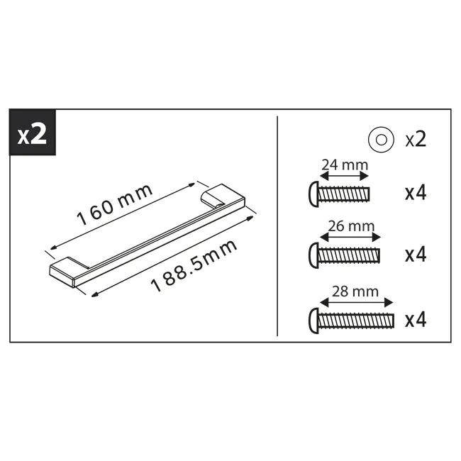 Uchwyt meblowy Poros 160 mm aluminium Delinia iD