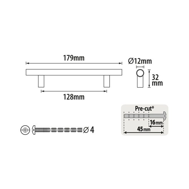 Uchwyt meblowy Sara 128 mm srebrny Inspire