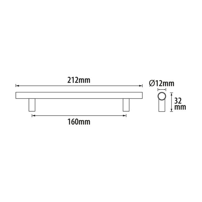 Uchwyt meblowy Sara 160 mm czarny Inspire