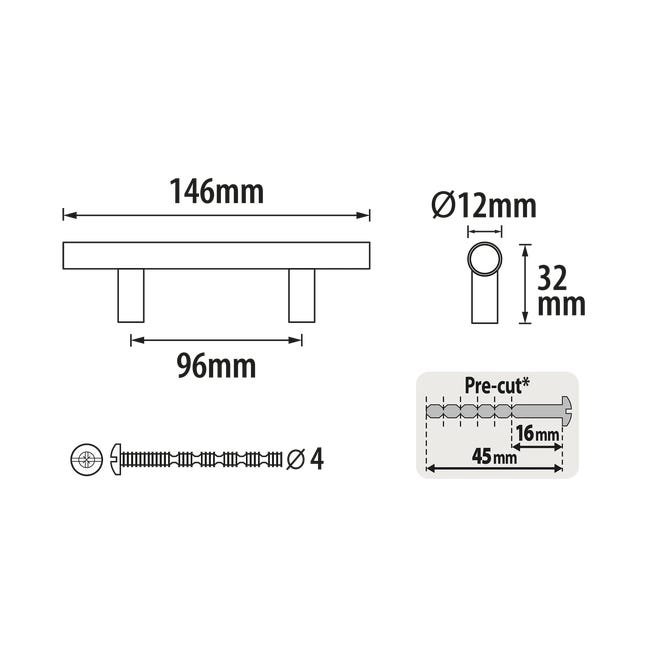Uchwyt meblowy Sara 96 mm czarny Inspire