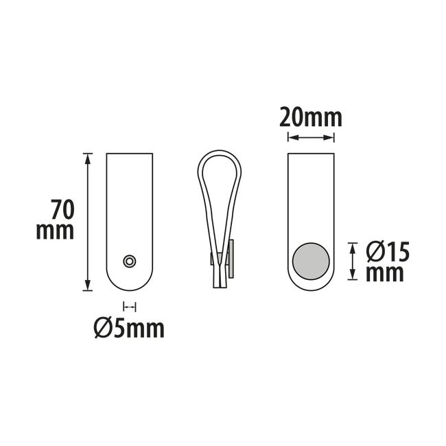 Uchwyt meblowy Zack czarny skórzany Inspire