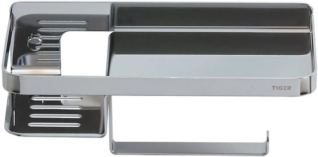 Uchwyt na papier toaletowy z półką na telefon Caddy Tiger