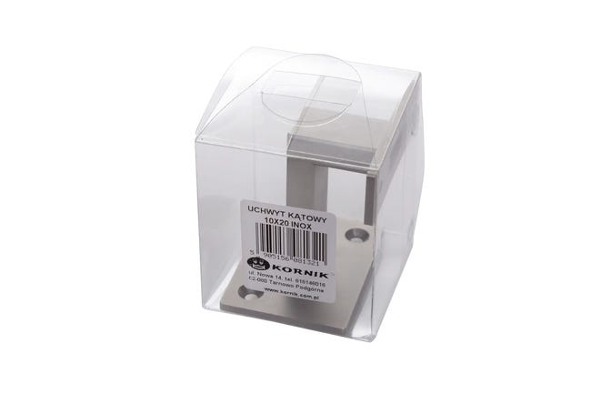 Uchwyt poręczy ścienny kątowy srebrny 10x20 mm