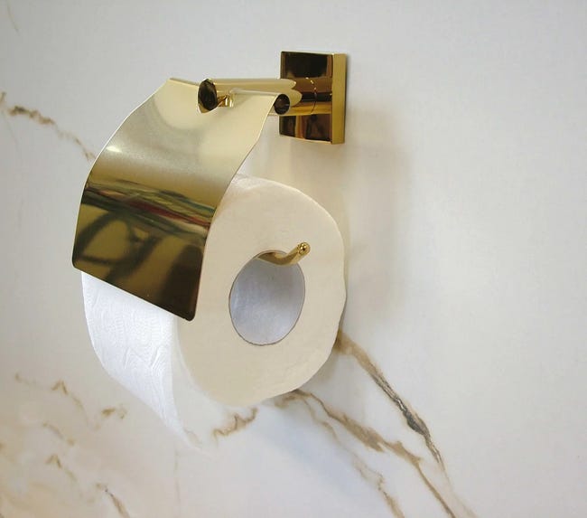 Uchwyt ścienny na papier toaletowy Nero Gold Ba-De