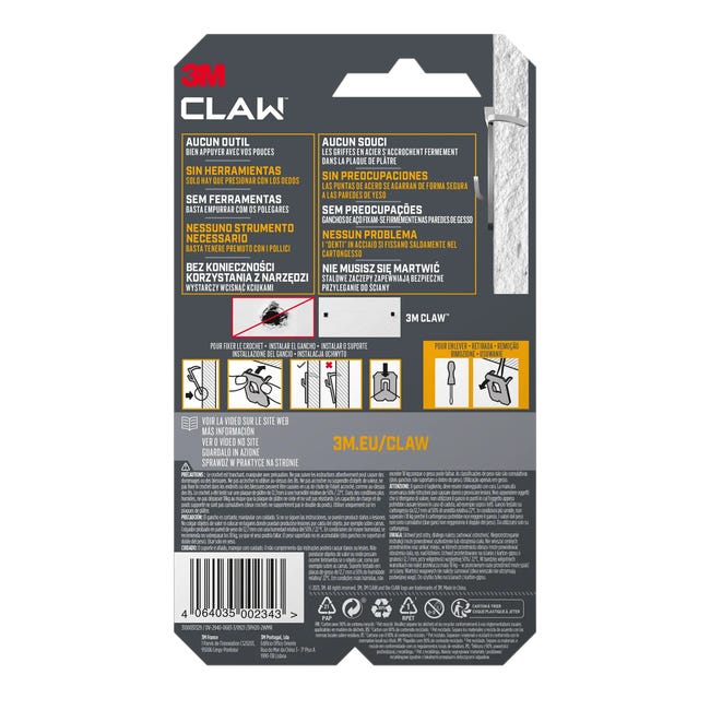 Uchwyt/haczyk do wieszania na płytach G/K Claw 20 kg 2 szt. 3M