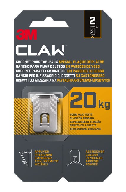 Uchwyt/haczyk do wieszania na płytach G/K Claw 20 kg 2 szt. 3M