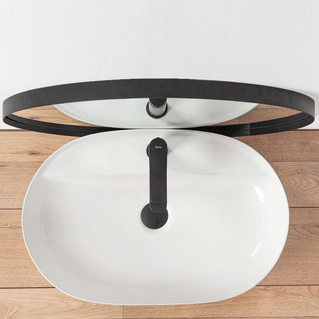 Umywalka ceramiczna nablatowa Aura 60.5 x 40.5 Rea