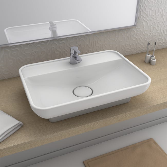 Umywalka ceramiczna nablatowa Bravia 60 x 42 Wellneo