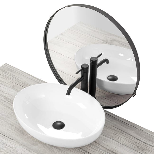Umywalka ceramiczna nablatowa Carola Slim 51.5 x 39 Rea