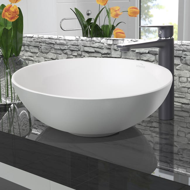 Umywalka ceramiczna nablatowa Dokos Biały Mat 40 Invena