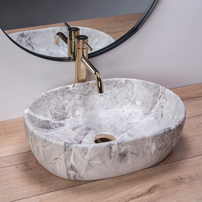 Umywalka ceramiczna nablatowa Lara 48 x 35 Rea