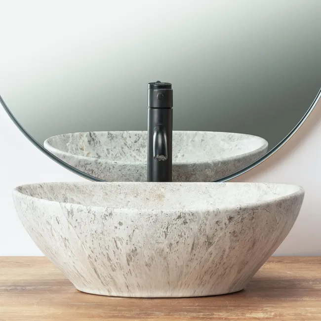 Umywalka ceramiczna nablatowa Sofia Light Stone 41 x 34 Rea