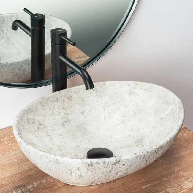 Umywalka ceramiczna nablatowa Sofia Light Stone 41 x 34 Rea