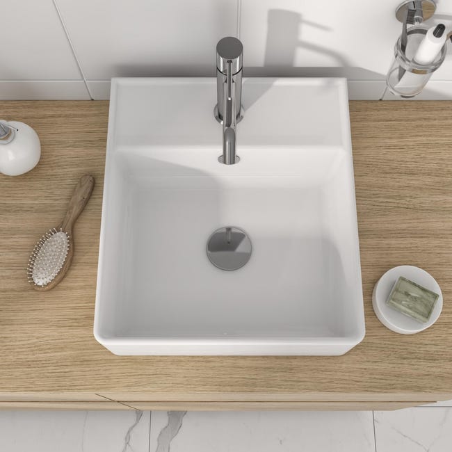 Umywalka ceramiczna nablatowa Sqare 41.5 x 37 Sensea