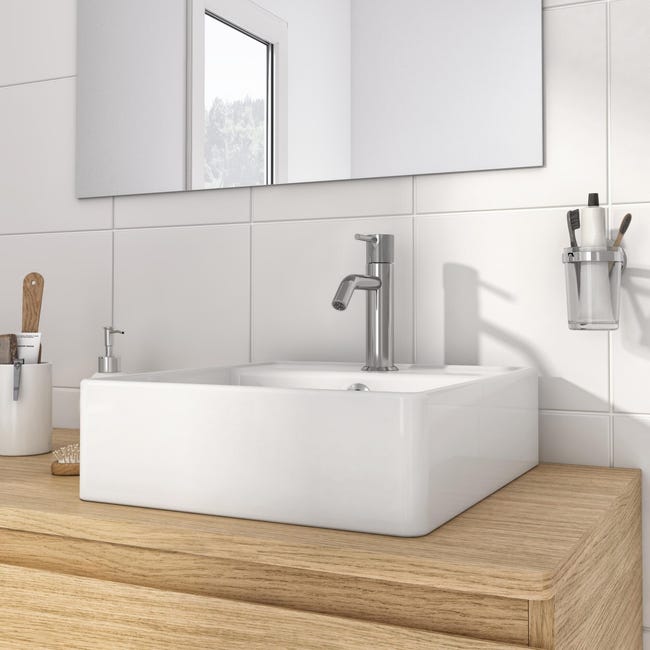Umywalka ceramiczna nablatowa Sqare 41.5 x 37 Sensea