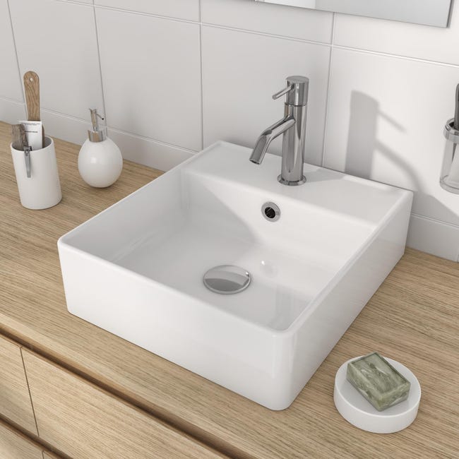 Umywalka ceramiczna nablatowa Sqare 41.5 x 37 Sensea
