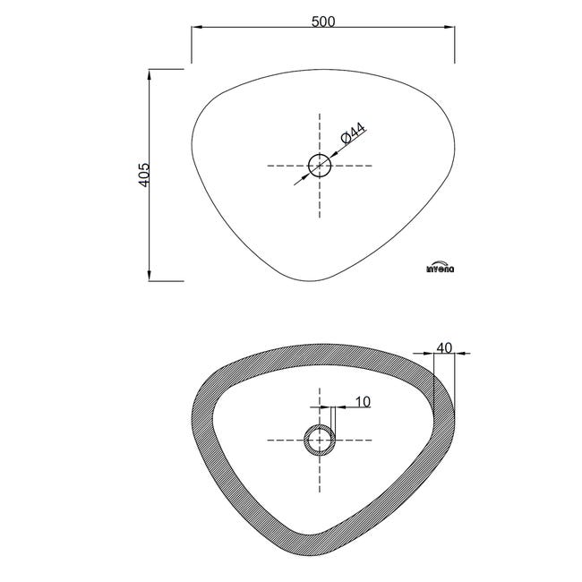 Umywalka nablatowa Triangle 50 Invena