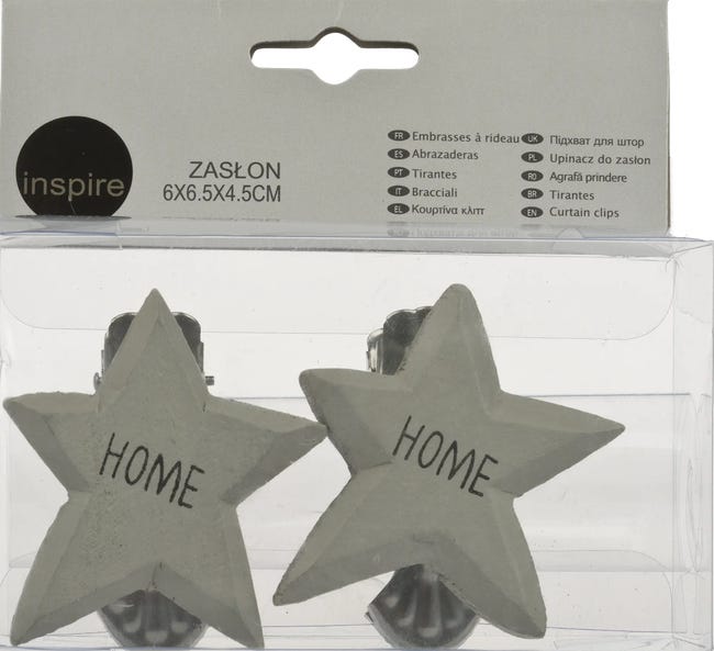 Upinacze do zasłon Gwiazdka szare 2 szt. Inspire