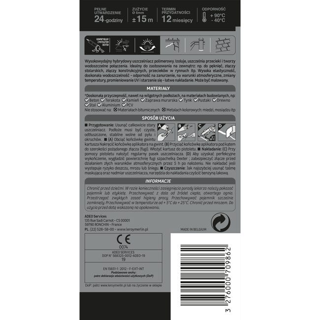 Uszczelniacz Fasady i Dachy 280 ml biały Axton