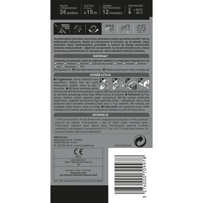 Uszczelniacz Fasady i Dachy 280 ml szary Axton