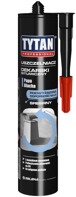 Uszczelniacz bitumiczny dekarski srebrny Tytan 280 ml